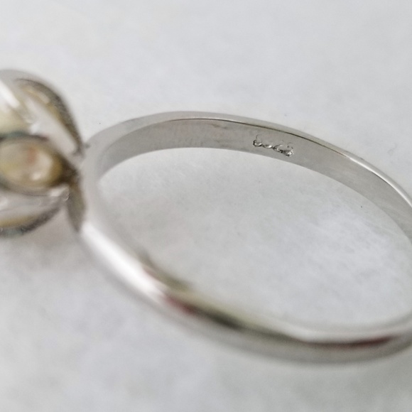 18k Over Sterling Pearl Ring - Picture 5 of 7